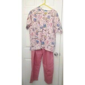 Scrub H.Q. Desperate Housecats Cat Themed Pink Scrub Set Size XL